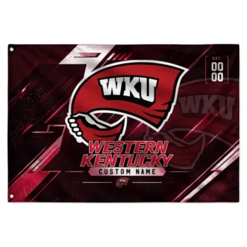 Western Kentucky Hilltoppers House Flag Personalized Speed Slashes Red Best Selling