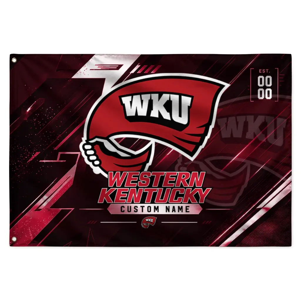 Western Kentucky Hilltoppers House Flag Personalized Speed Slashes Red Best Selling Western Kentucky Hilltoppers House Flag Personalized Speed Slashes Red Best Selling