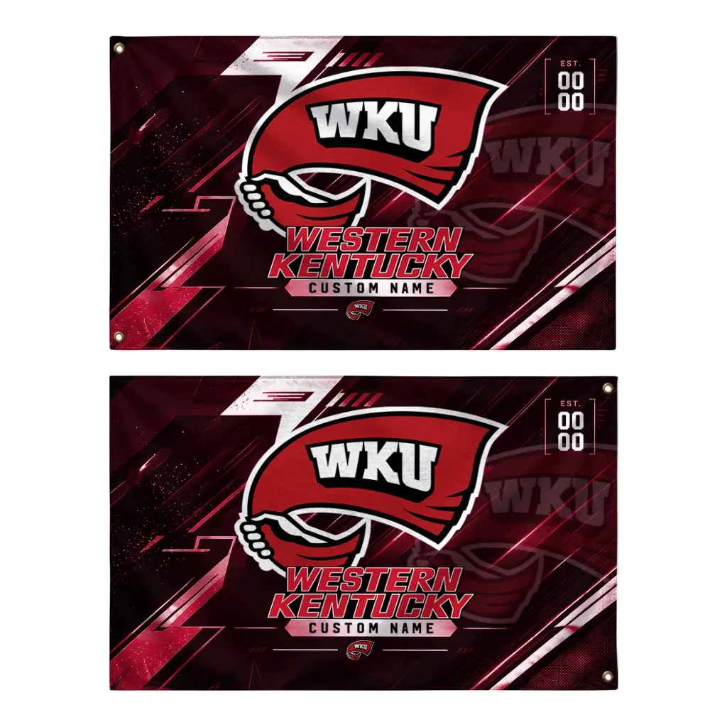 Western Kentucky Hilltoppers House Flag Personalized Speed Slashes Red Fashion Forward Western Kentucky Hilltoppers House Flag Personalized Speed Slashes Red Fashion Forward