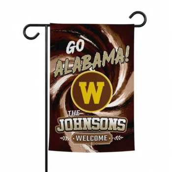 Western Michigan Broncos Garden Flag Personalized Swirl Vortex Brown Best Selling