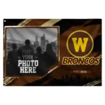 Western Michigan Broncos House Flag Custom Framed Photo Brown Black Best Selling