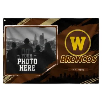Western Michigan Broncos House Flag Custom Framed Photo Brown Black Best Selling