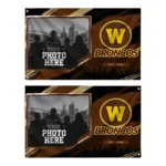Western Michigan Broncos House Flag Custom Framed Photo Brown Black Best Selling