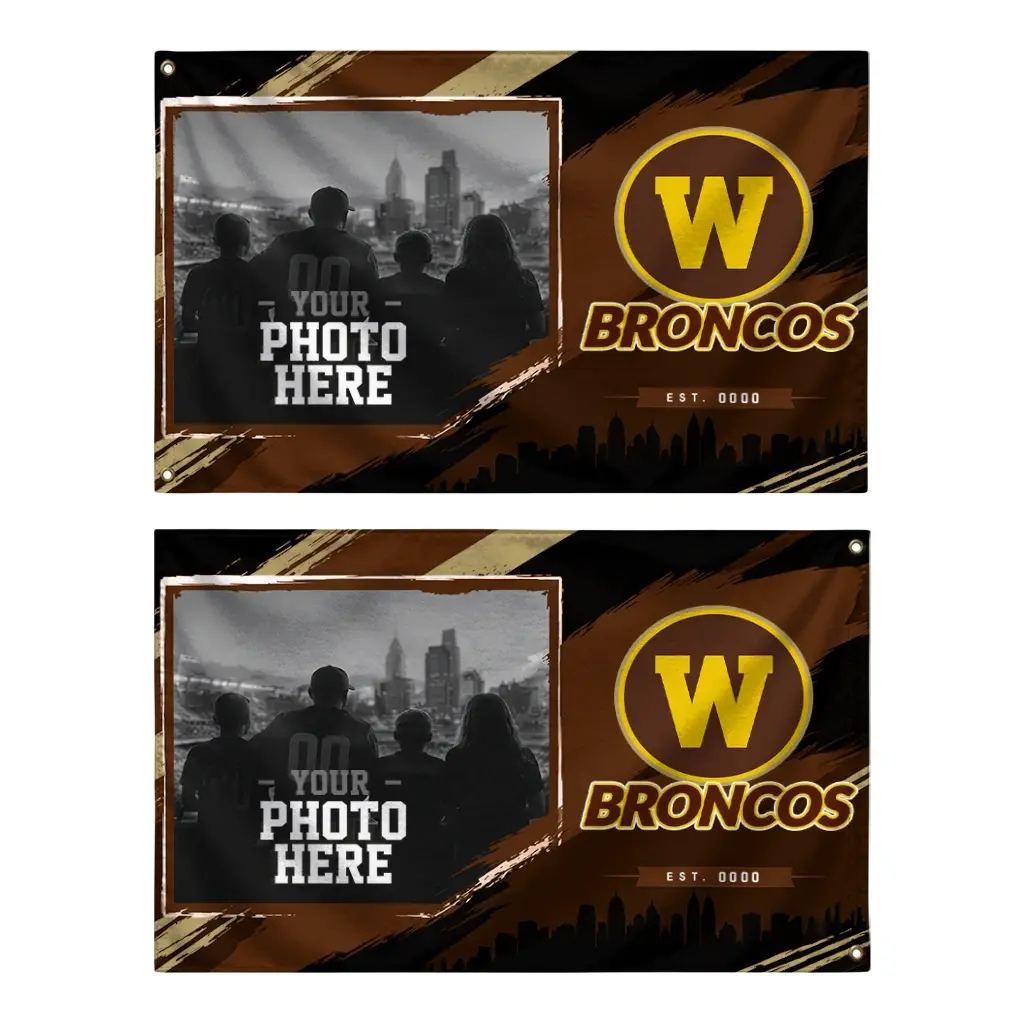 Western Michigan Broncos House Flag Custom Framed Photo Brown Black Fashion Forward Western Michigan Broncos House Flag Custom Framed Photo Brown Black Fashion Forward