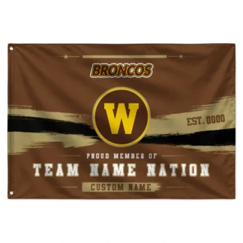Western Michigan Broncos House Flag Customized Brushed Streaks Brown Best Selling