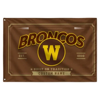 Western Michigan Broncos House Flag Customized Ornate Border Brown Best Selling