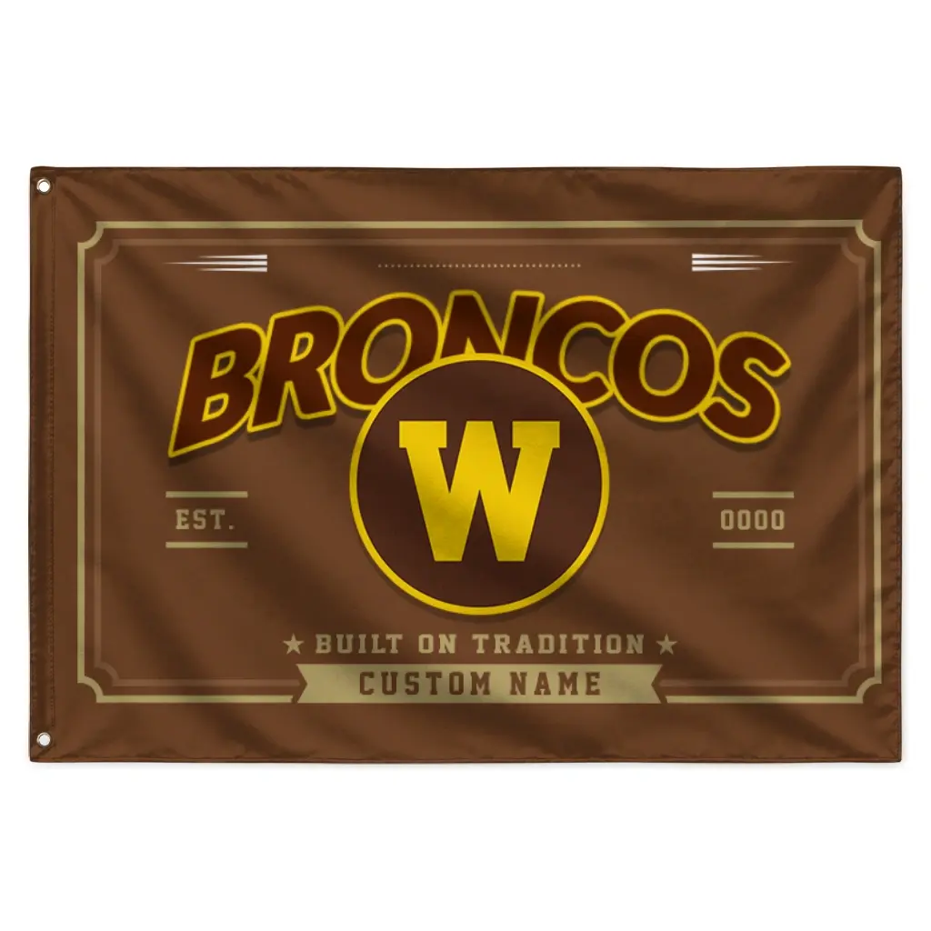 Western Michigan Broncos House Flag Customized Ornate Border Brown Best Selling Western Michigan Broncos House Flag Customized Ornate Border Brown Best Selling