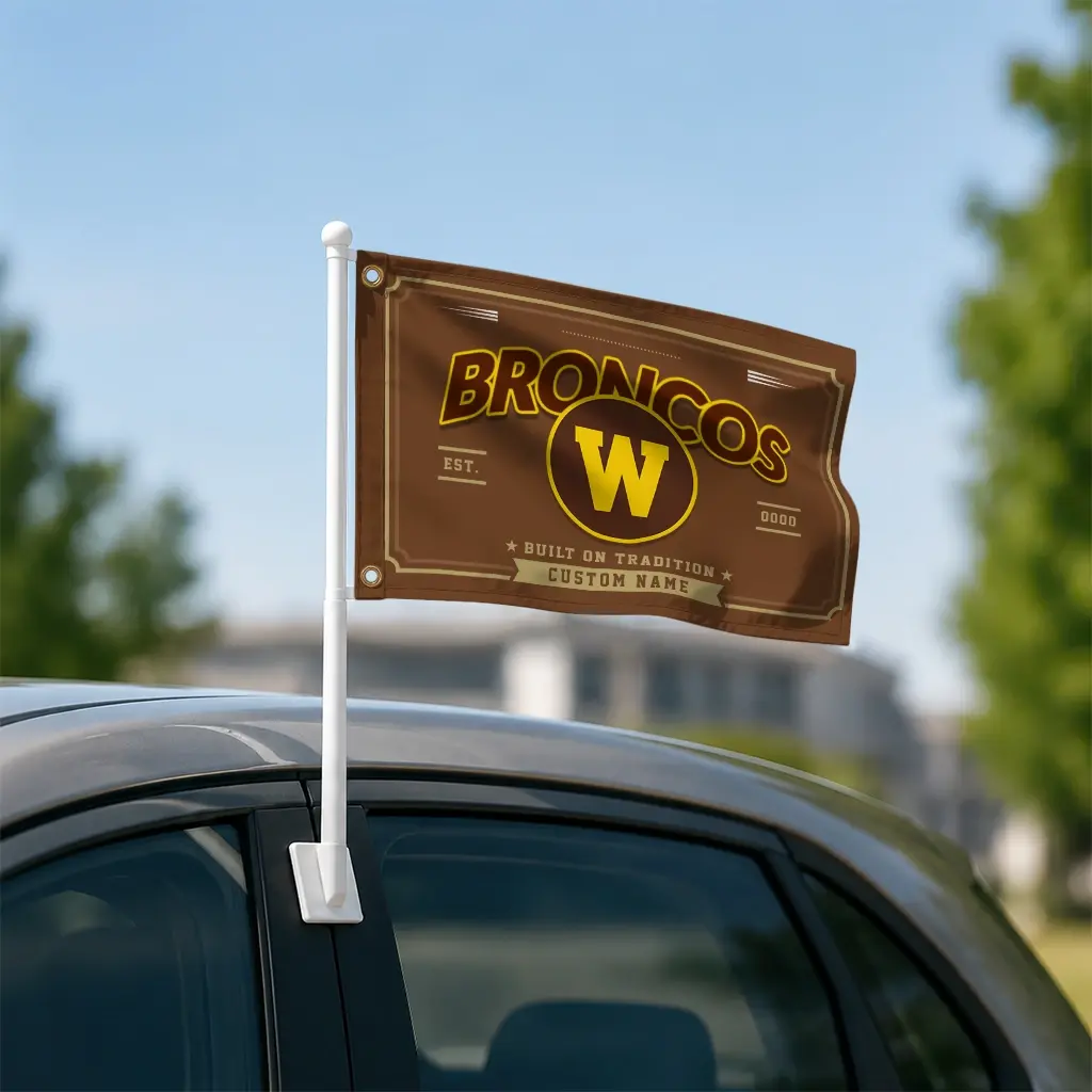 Western Michigan Broncos House Flag Customized Ornate Border Brown Latest Model Western Michigan Broncos House Flag Customized Ornate Border Brown Latest Model