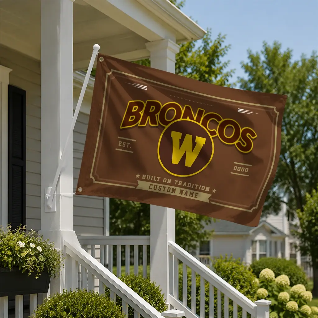 Western Michigan Broncos House Flag Customized Ornate Border Brown New Arrival Western Michigan Broncos House Flag Customized Ornate Border Brown New Arrival