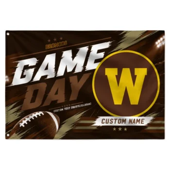 Western Michigan Broncos House Flag Personalized Action Streaks Brown Best Selling