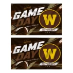 Western Michigan Broncos House Flag Personalized Action Streaks Brown Best Selling