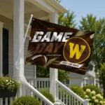 Western Michigan Broncos House Flag Personalized Action Streaks Brown Best Selling