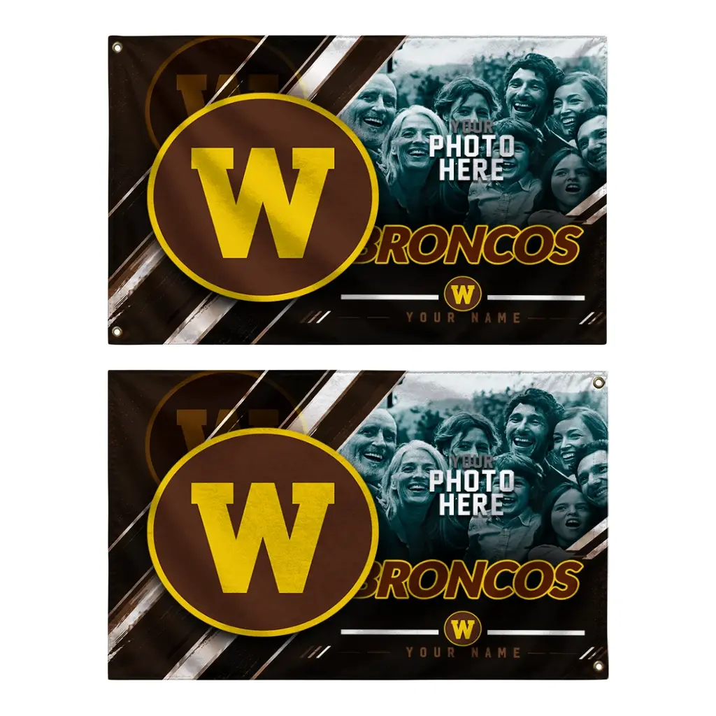 Western Michigan Broncos House Flag Personalized Diagonal Stripes Brown Fashion Forward Western Michigan Broncos House Flag Personalized Diagonal Stripes Brown Fashion Forward