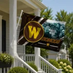 Western Michigan Broncos House Flag Personalized Diagonal Stripes Brown Best Selling