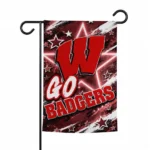 Wisconsin Badgers Garden Flag Custom Glowing Star Red Best Selling