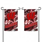 Wisconsin Badgers Garden Flag Custom Glowing Star Red Best Selling