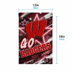 Wisconsin Badgers Garden Flag Custom Glowing Star Red Best Selling