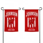 Wisconsin Badgers Garden Flag Customized Distressed Stripes Red Best Selling