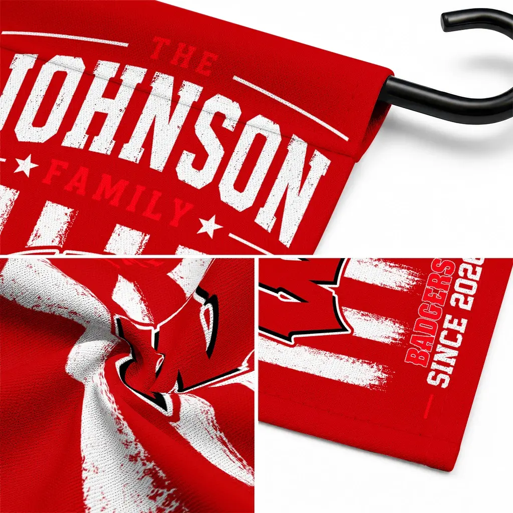 Wisconsin Badgers Garden Flag Customized Distressed Stripes Red Latest Model Wisconsin Badgers Garden Flag Customized Distressed Stripes Red Latest Model