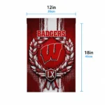 Wisconsin Badgers Garden Flag Customized Laurel Wreath Red Best Selling