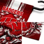 Wisconsin Badgers Garden Flag Customized Laurel Wreath Red Best Selling