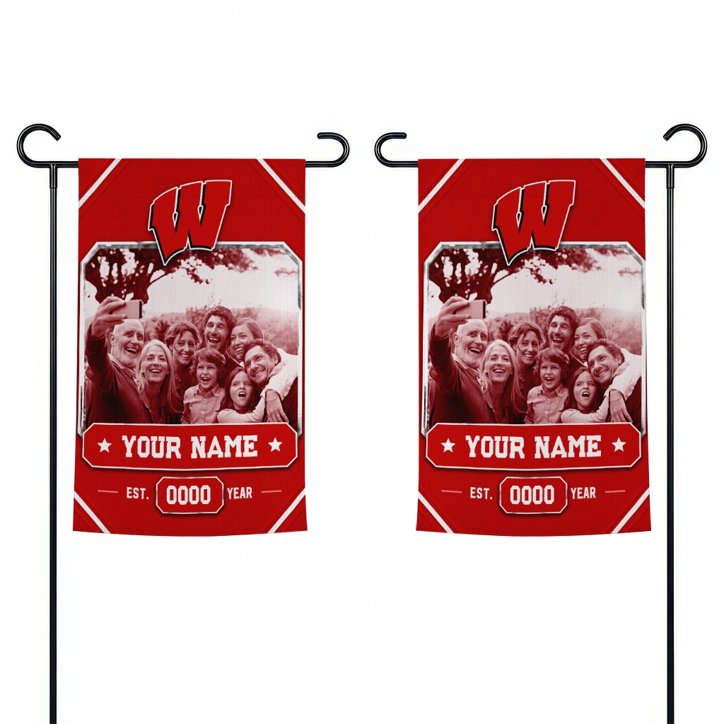 wisconsin-badgers-garden-flag-customized-photo-frame-red-fashion-forward.webp