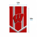 Wisconsin Badgers Garden Flag Personalized Chevron Stripes Red Best Selling