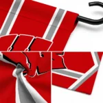 Wisconsin Badgers Garden Flag Personalized Chevron Stripes Red Best Selling