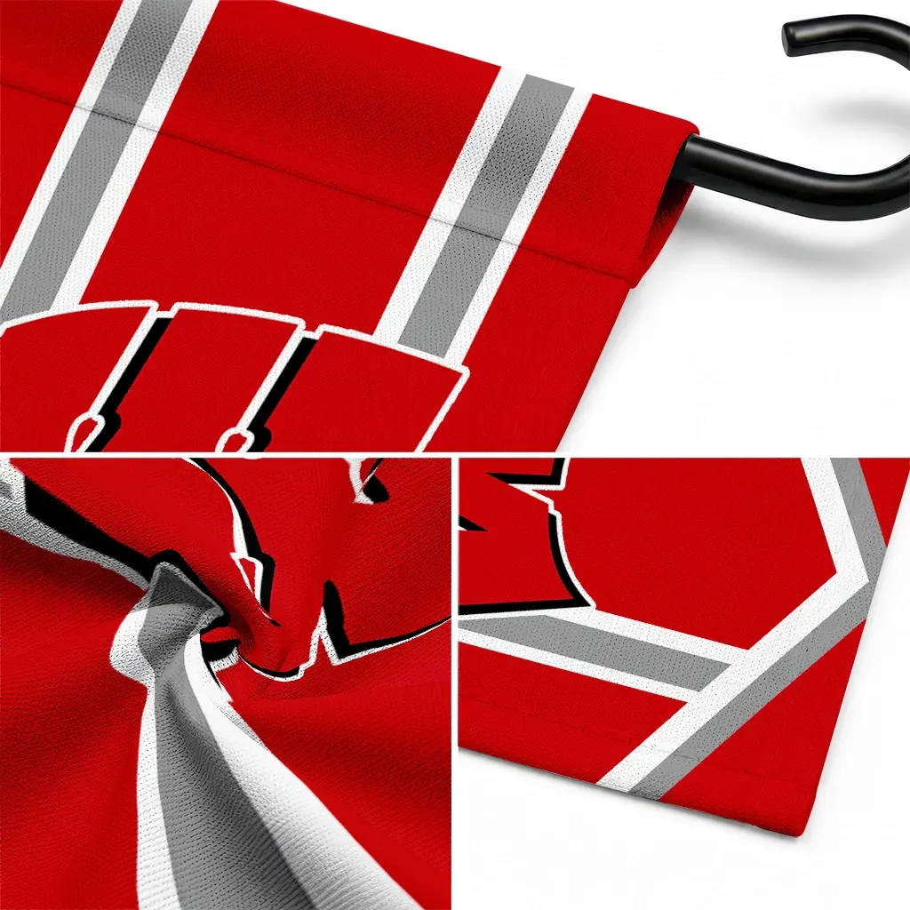 Wisconsin Badgers Garden Flag Personalized Chevron Stripes Red Latest Model Wisconsin Badgers Garden Flag Personalized Chevron Stripes Red Latest Model