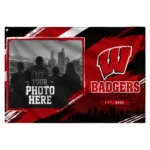 Wisconsin Badgers House Flag Customized Framed Photo Red Black Best Selling