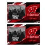 Wisconsin Badgers House Flag Customized Framed Photo Red Black Best Selling