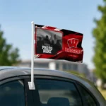 Wisconsin Badgers House Flag Customized Framed Photo Red Black Best Selling