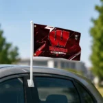 Wisconsin Badgers House Flag Customized Speed Slashes Red Best Selling