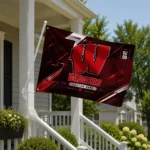 Wisconsin Badgers House Flag Customized Speed Slashes Red Best Selling