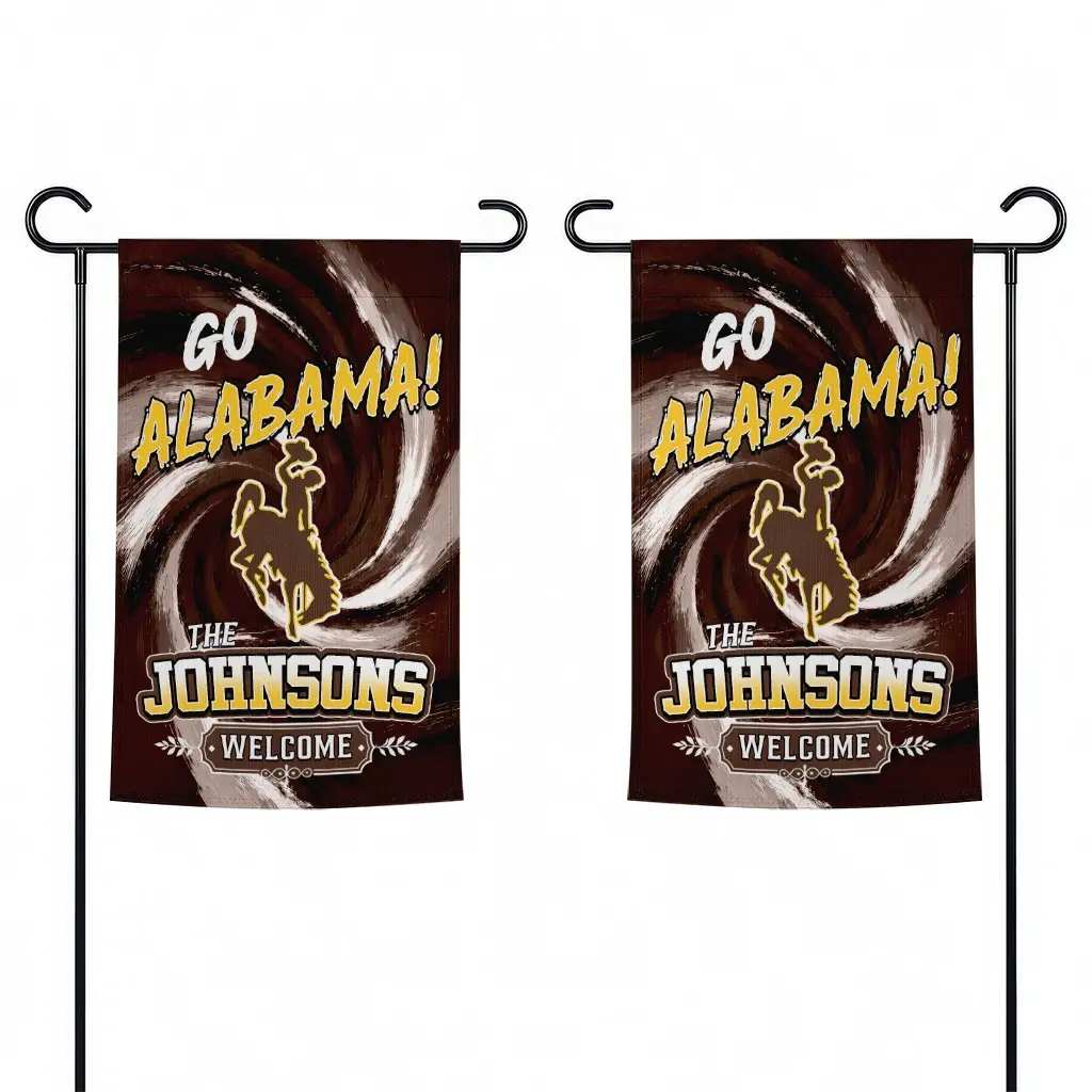 Wyoming Cowboys Garden Flag Custom Swirl Vortex Brown Fashion Forward Wyoming Cowboys Garden Flag Custom Swirl Vortex Brown Fashion Forward