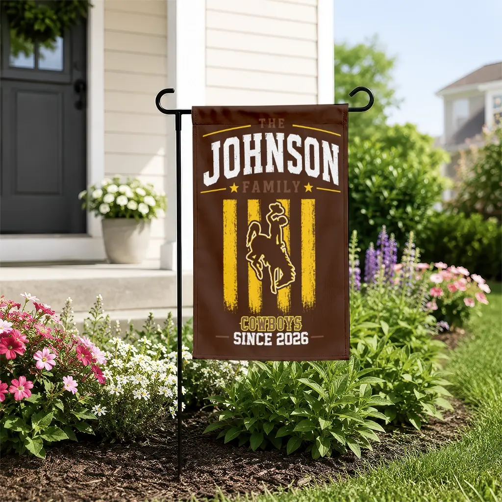 Wyoming Cowboys Garden Flag Customized Distressed Stripes Brown New Arrival Wyoming Cowboys Garden Flag Customized Distressed Stripes Brown New Arrival