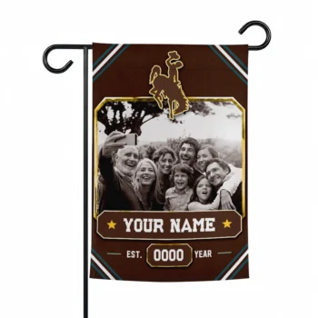 Wyoming Cowboys Garden Flag - Customized Photo Frame Brown