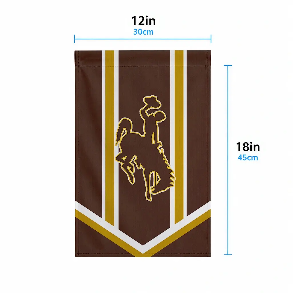 Wyoming Cowboys Garden Flag Personalized Chevron Stripes Brown High Quality Wyoming Cowboys Garden Flag Personalized Chevron Stripes Brown High Quality