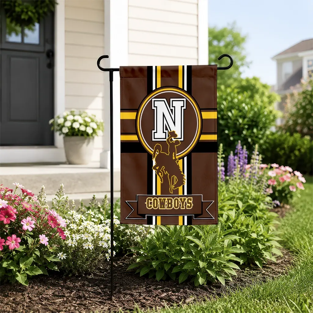 Wyoming Cowboys Garden Flag Personalized Circle Medallion Brown New Arrival Wyoming Cowboys Garden Flag Personalized Circle Medallion Brown New Arrival