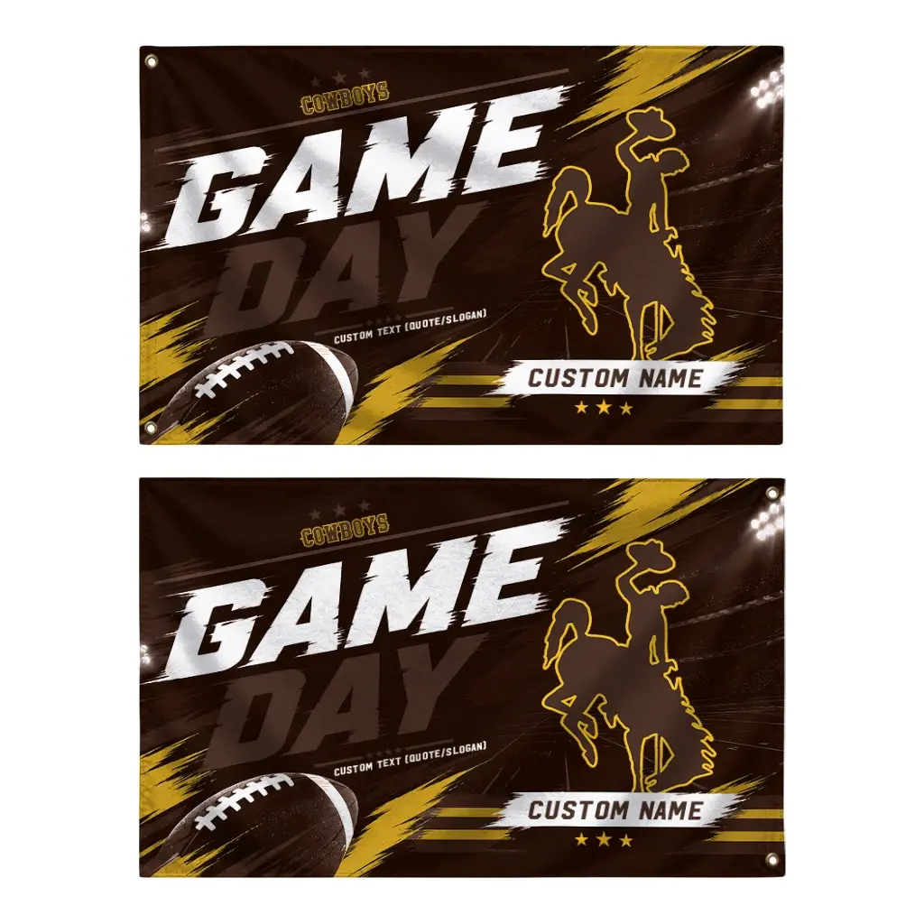Wyoming Cowboys House Flag Custom Action Streaks Brown Fashion Forward Wyoming Cowboys House Flag Custom Action Streaks Brown Fashion Forward