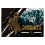 Wyoming Cowboys House Flag Custom Diagonal Stripes Brown Best Selling