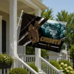 Wyoming Cowboys House Flag Custom Diagonal Stripes Brown Best Selling
