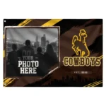 Wyoming Cowboys House Flag Customized Framed Photo Brown Black Best Selling