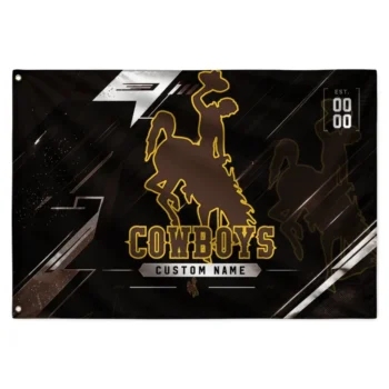 Wyoming Cowboys House Flag Customized Speed Slashes Brown Best Selling