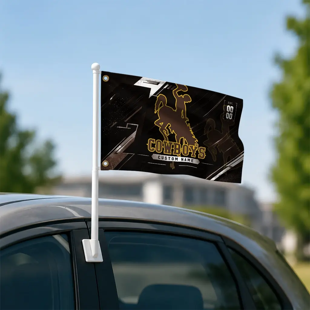 Wyoming Cowboys House Flag Customized Speed Slashes Brown Latest Model Wyoming Cowboys House Flag Customized Speed Slashes Brown Latest Model