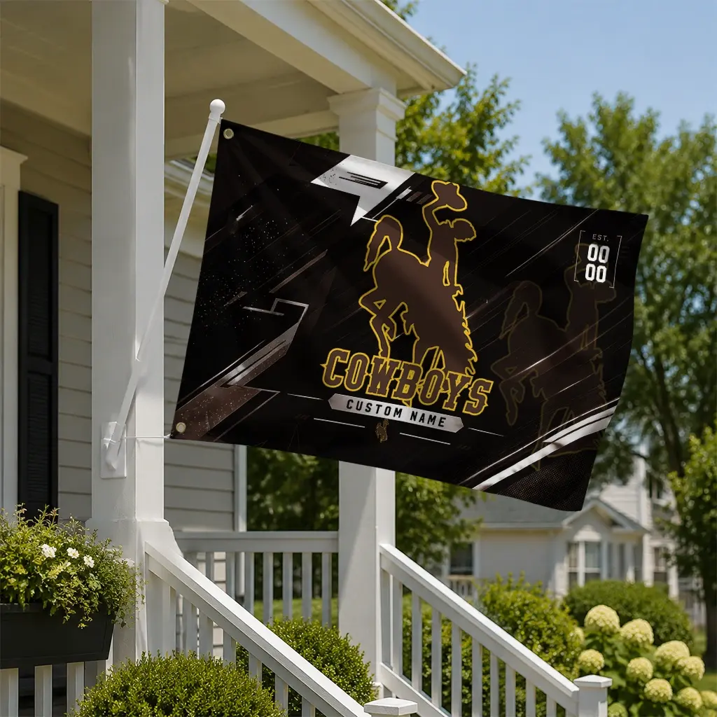 Wyoming Cowboys House Flag Customized Speed Slashes Brown New Arrival Wyoming Cowboys House Flag Customized Speed Slashes Brown New Arrival