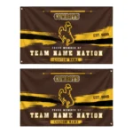 Wyoming Cowboys House Flag Personalized Brushed Streaks Brown Best Selling