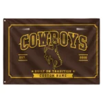 Wyoming Cowboys House Flag Personalized Ornate Border Brown Best Selling